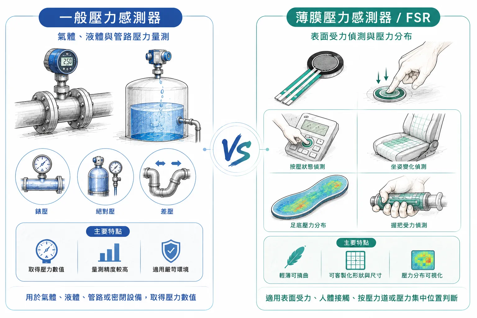 薄膜壓力感測器和一般壓力感測器差在哪?