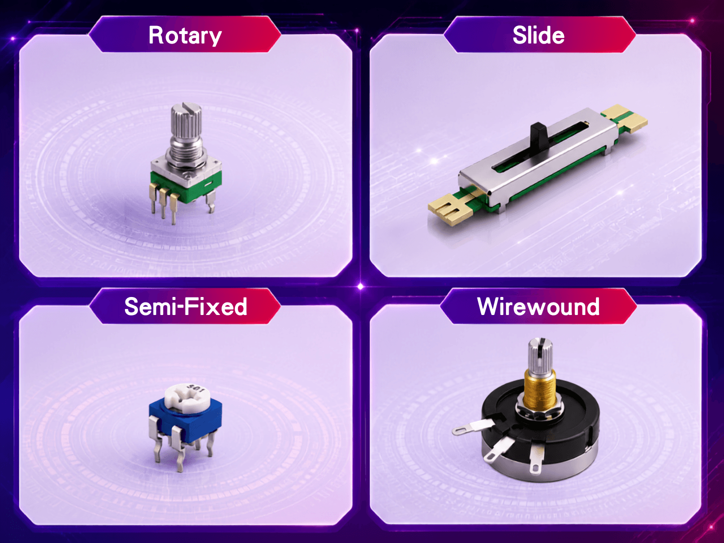Comparison of Four Types of Variable Resistors